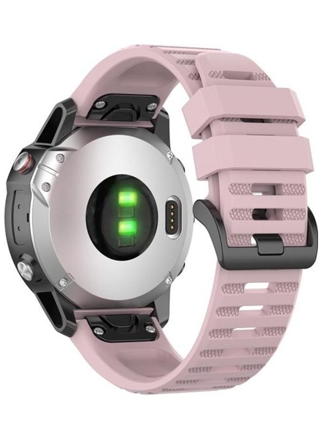 BGM Quick Release Official Texture Wrist Strap For Garmin Fenix 6 22mm Rose Pink - Image 2