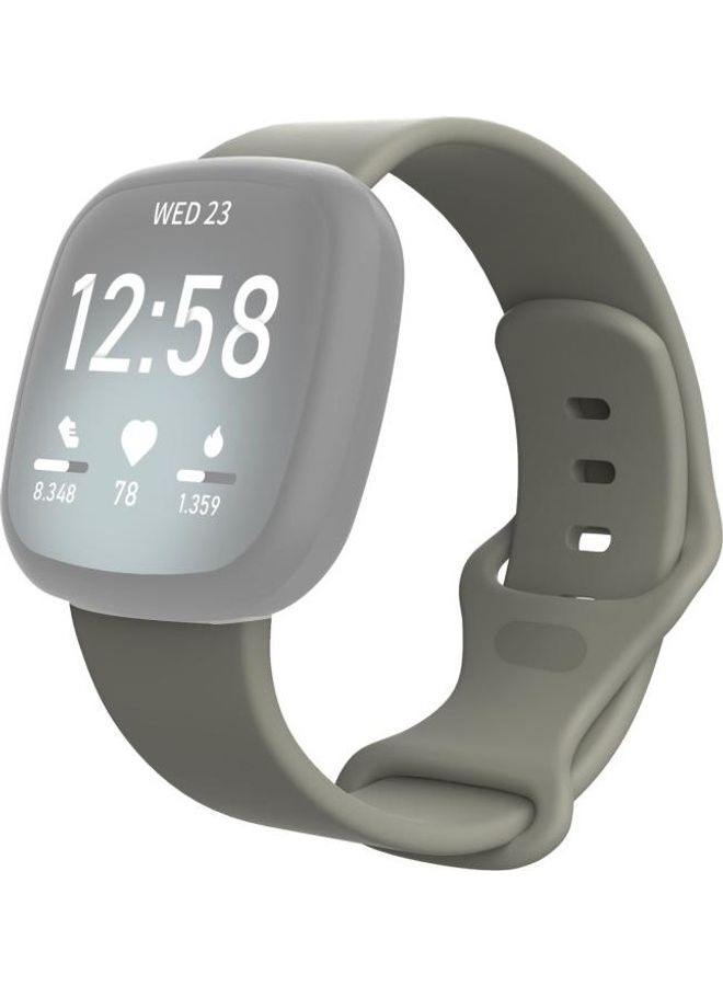 BGM Silicone Replacement Strap Watchband for Fitbit Versa 3/Sense Size: L Grey - Image 1