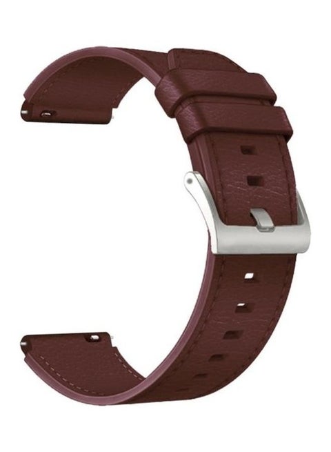 Leather Replacement Strap Watchband For Huawei Watch GT2 Pro Coffee/Silver