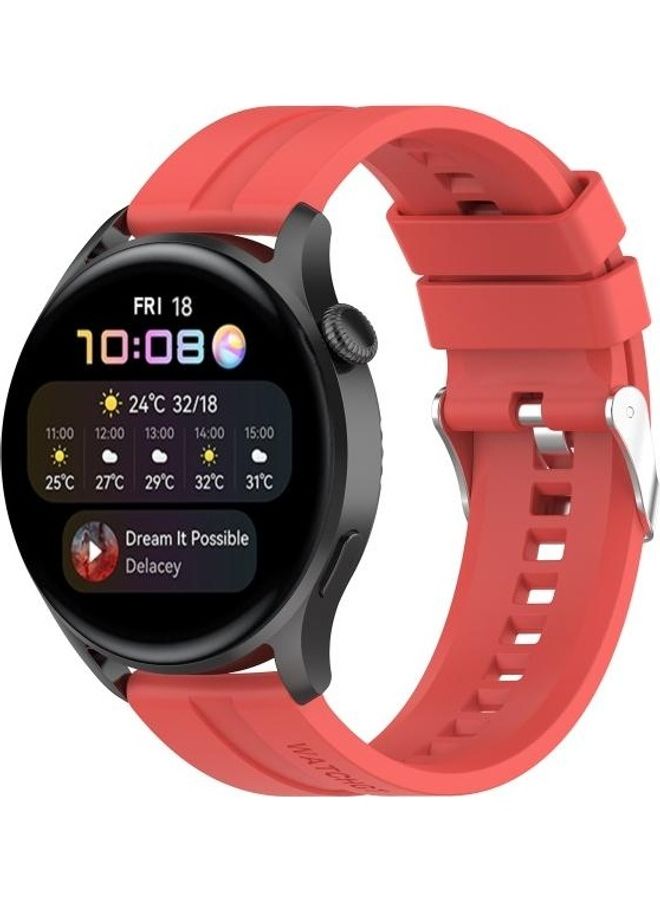 BGM Silicone Replacement Strap For Huawei Watch 3/3 Pro Red - Image 4