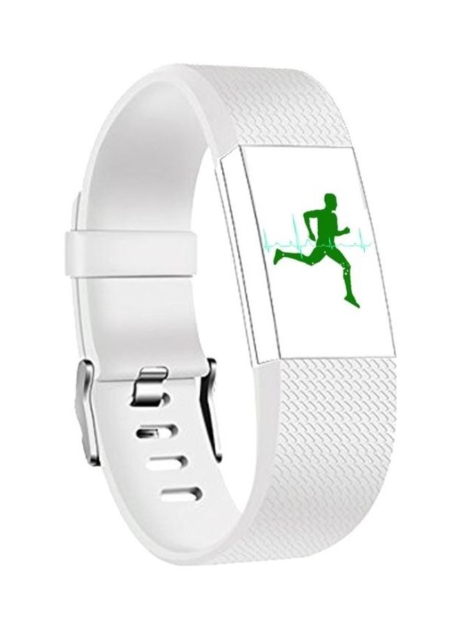 BGM Square Pattern Adjustable Wrist Strap for Fitbit Charge 2 White - Image 1
