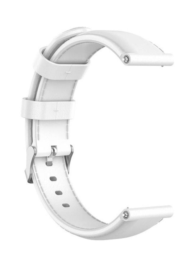 BGM Oil Wax Leather Strap For Huawei B5 White - Image 1