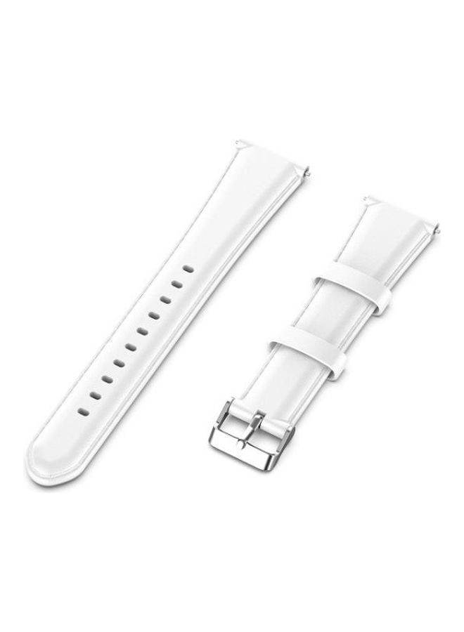 BGM Oil Wax Leather Strap For Huawei B5 White - Image 3