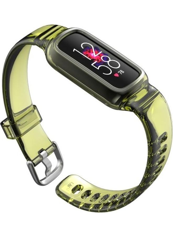 BGM Silicone Integrated Replacement Strap For Fitbit Luxe Yellow - Image 2