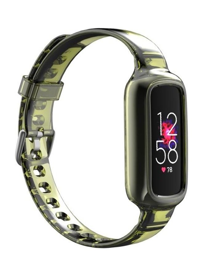 BGM Silicone Integrated Replacement Strap For Fitbit Luxe Yellow - Image 3