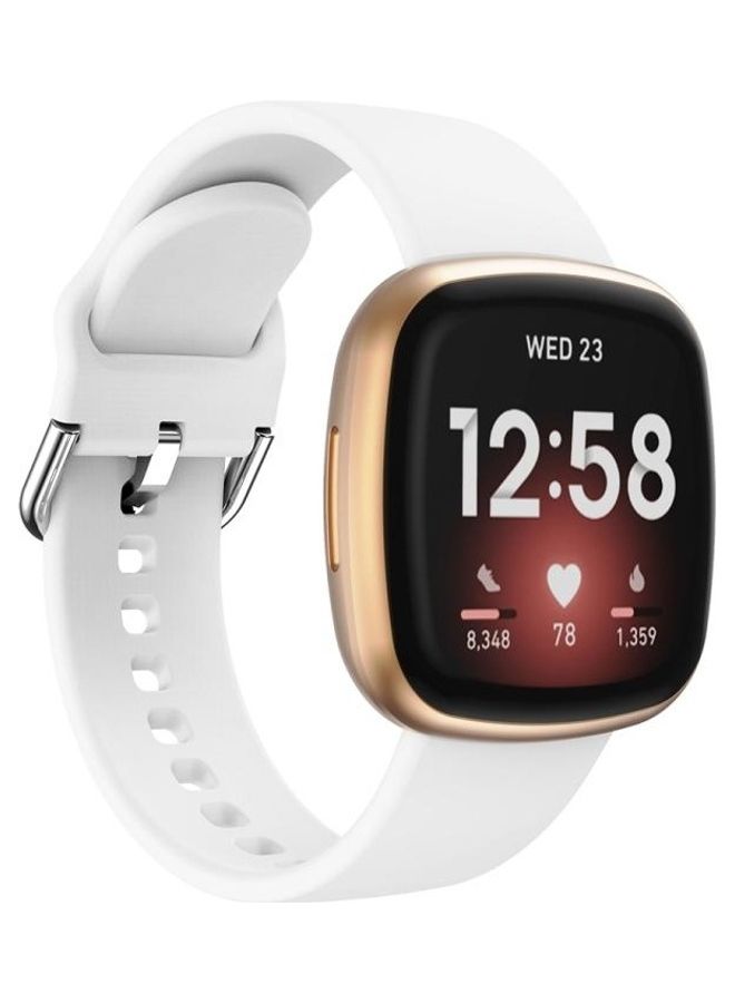 BGM Silicone Replacement Strap Watchband For Fitbit Versa 3 White - Image 3