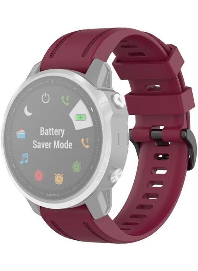 BGM Quick Release Official Texture Wrist Strap For Garmin Fenix 6S 20mm Wine Red - Image 1