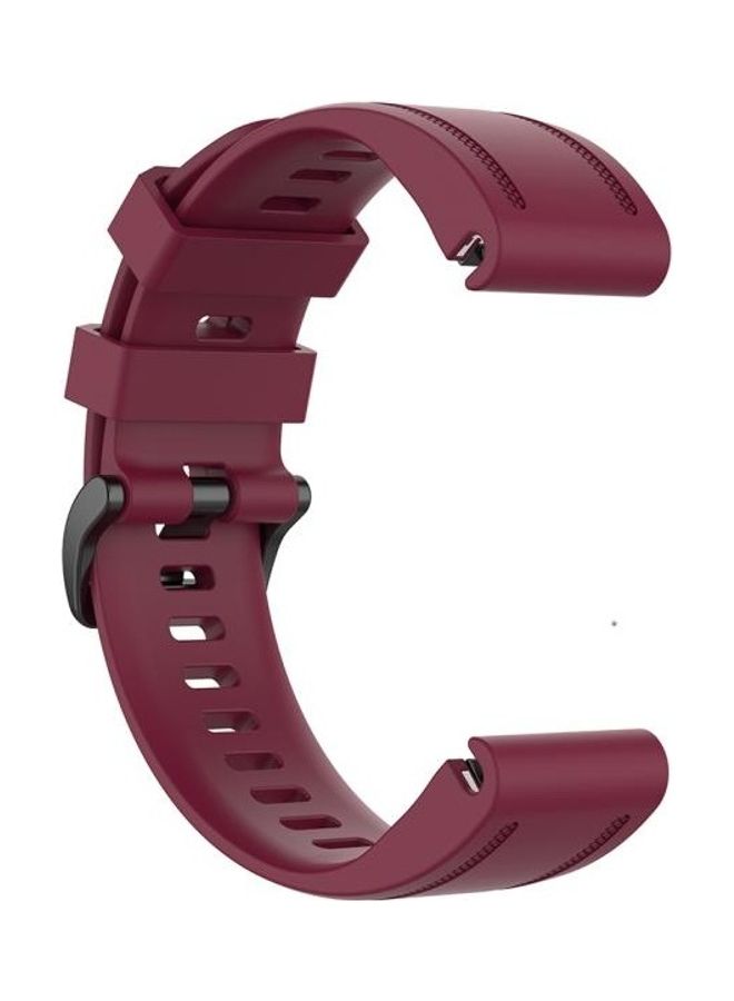 BGM Quick Release Official Texture Wrist Strap For Garmin Fenix 6S 20mm Wine Red - Image 4