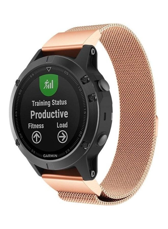 BGM Metal Watchband For Garmin Fenix 5X Rose Gold - Image 1