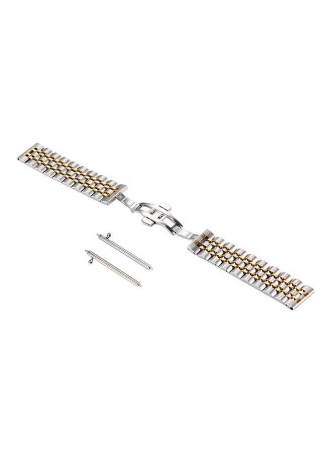 BGM 7 Beads Stainless Steel Hidden Butterfly Buckle Watchband For Samsung Gear S3 Classic Multicolour - Image 1