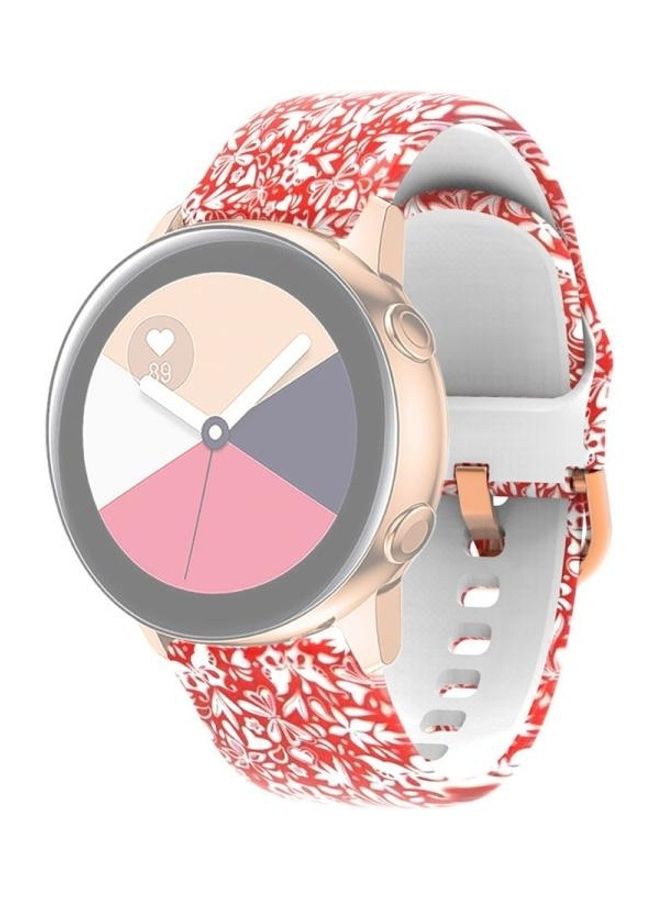 بي جي إم سوار بديل من السيليكون مزين بطبعة لساعة سامسونج جالاكسي مقاس 46 مم أحمر مابل ليف - Image 1