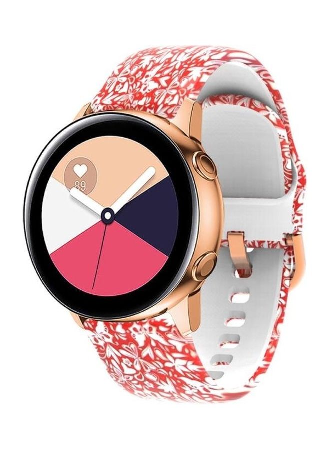 بي جي إم سوار بديل من السيليكون مزين بطبعة لساعة سامسونج جالاكسي مقاس 46 مم أحمر مابل ليف - Image 3