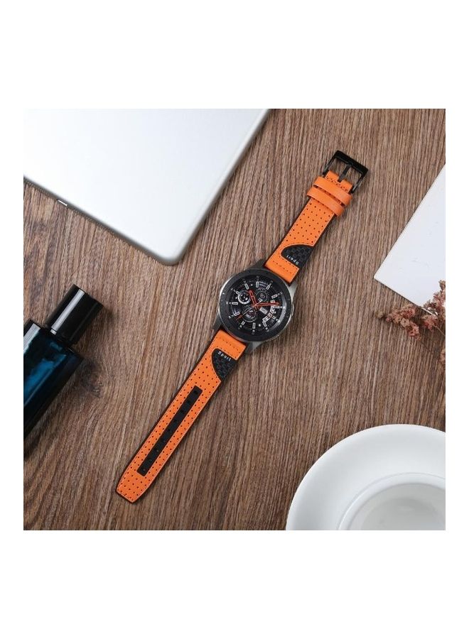 BGM Silicone Leather Strap For Huawei Watch GT2E/GT2 46mm Orange - Image 3