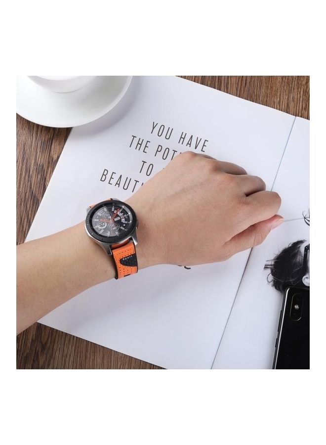 BGM Silicone Leather Strap For Huawei Watch GT2E/GT2 46mm Orange - Image 4