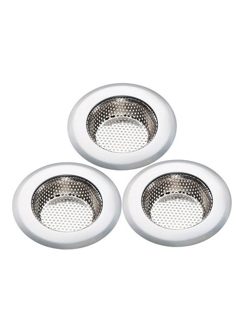 3-Pieces Pool Filter Sink Drainer Silver 11.3x7.3cm