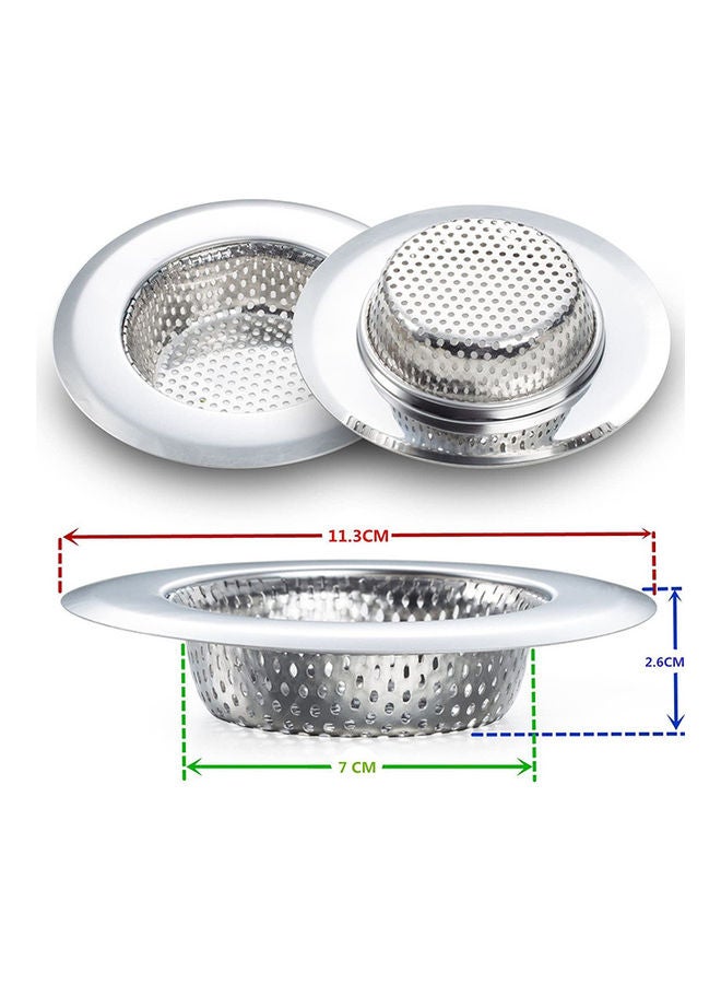 3-Pieces Pool Filter Sink Drainer Silver 11.3x7.3cm