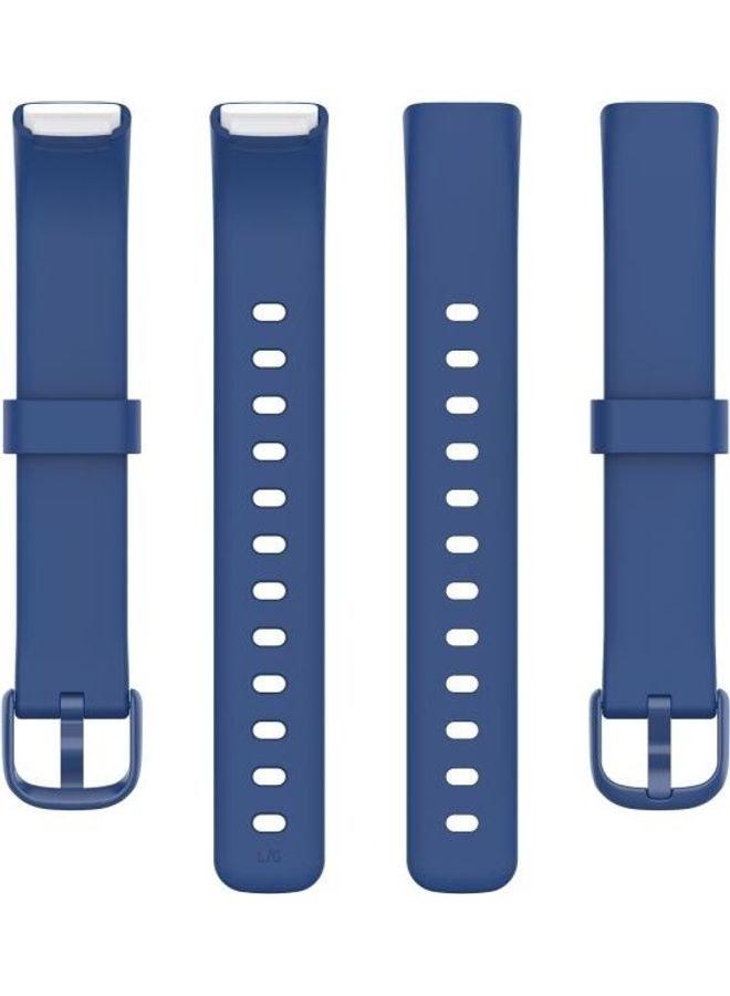 BGM Silicone Buckle Replacement Strap Watchband For Fitbit Luxe Size:L Dark Blue - Image 2