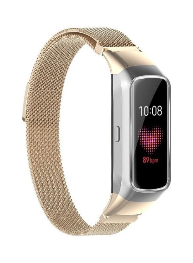 SM-R370 Milanese Replacement Strap Watchband For Samsung Galaxy Fit Champagne Gold