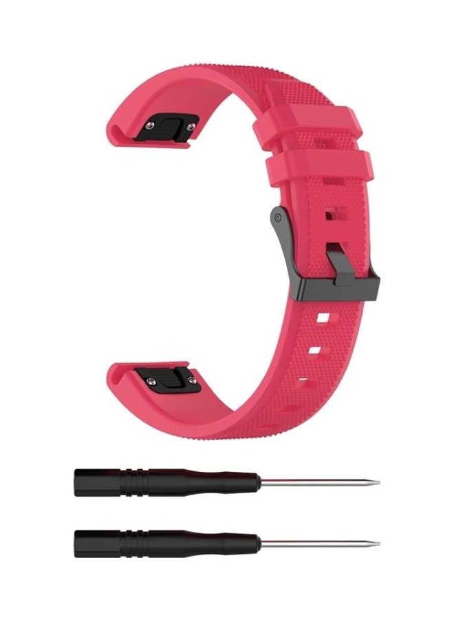 BGM Silicone Replacement Wrist Strap For Garmin Fenix 5 Rose Red