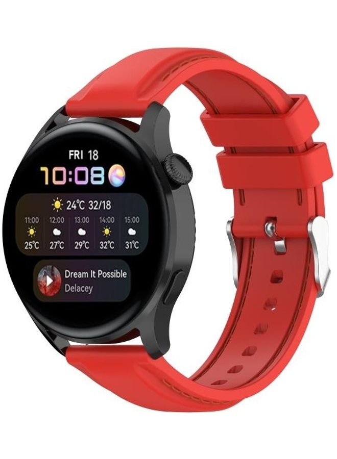 BGM Silicone Replacement Strap For Huawei Watch 3/3 Pro Red - Image 4