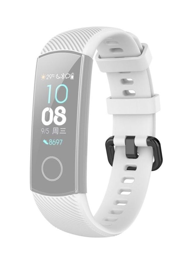 BGM Smart Silicone Wrist Watchband For Huawei Honor Band 4/Band 5 White - Image 1