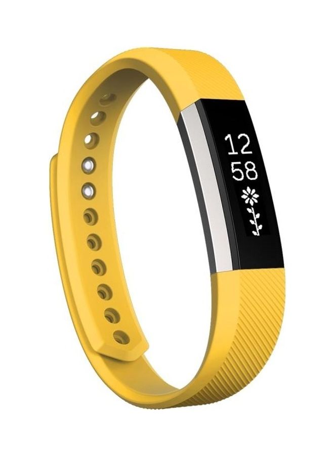 BGM Oblique Texture Silicone Watchband For Fitbit Alta Watch Yellow - Image 1