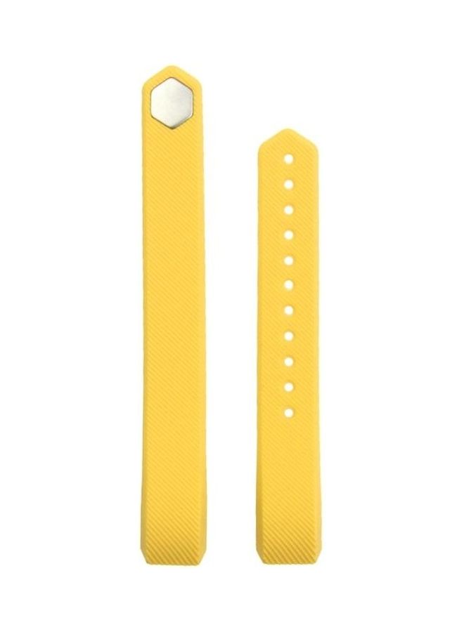 BGM Oblique Texture Silicone Watchband For Fitbit Alta Watch Yellow - Image 2