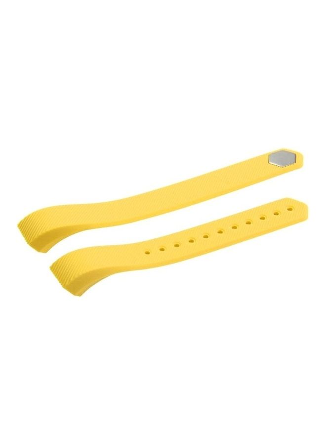 BGM Oblique Texture Silicone Watchband For Fitbit Alta Watch Yellow - Image 3
