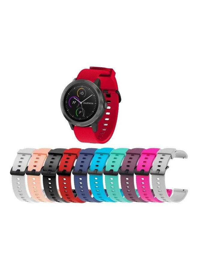 BGM Silicone Sport Wrist Strap Watchband for Garmin Vivoactive 3 Blue - Image 2