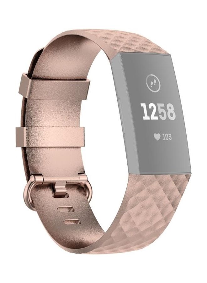 BGM Color Buckle TPU Wrist Strap For Fitbit Charge 4/Charge 3/Charge 3 SE Rose Gold - Image 1