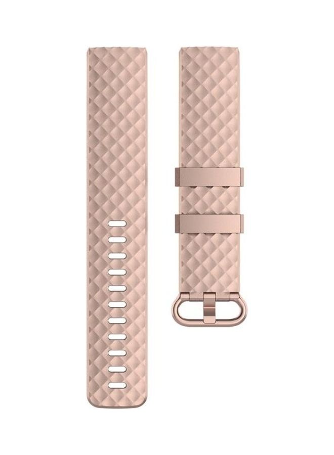 BGM Color Buckle TPU Wrist Strap For Fitbit Charge 4/Charge 3/Charge 3 SE Rose Gold - Image 2