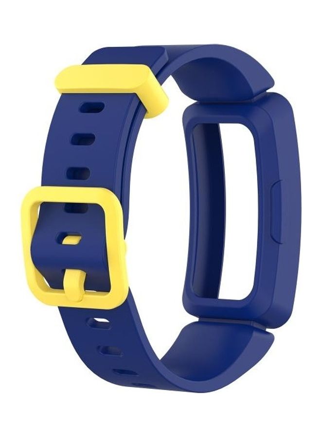 BGM Silicon Wrist Strap Watchband for Fitbit Inspire HR Smart Watch Blue/Yellow - Image 1