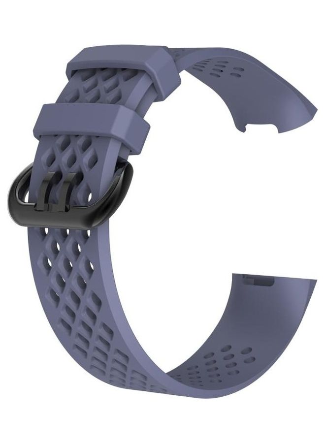 BGM Square Hole Adjustable Wrist Strap Watchband for Fitbit Charge 3 Grey - Image 2