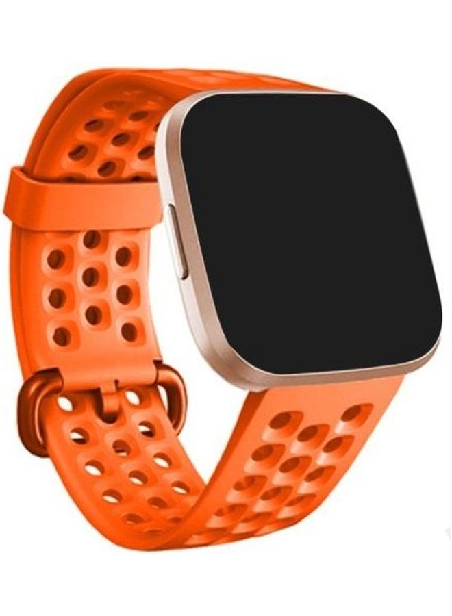BGM Breathable Silicone Watch Band For Fitbit Versa 2 Orange