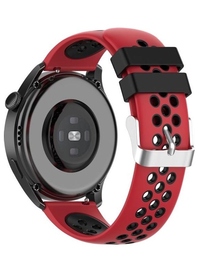 BGM Silicone Replacement Strap For Huawei Watch 3 / 3 Pro 22mm Red/Black - Image 5