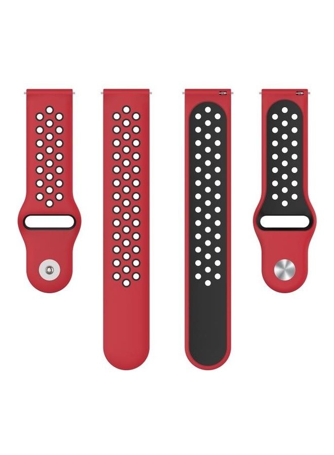 BGM Silicone Replacement Strap For Huawei Watch 3 / 3 Pro 22mm Red/Black - Image 2