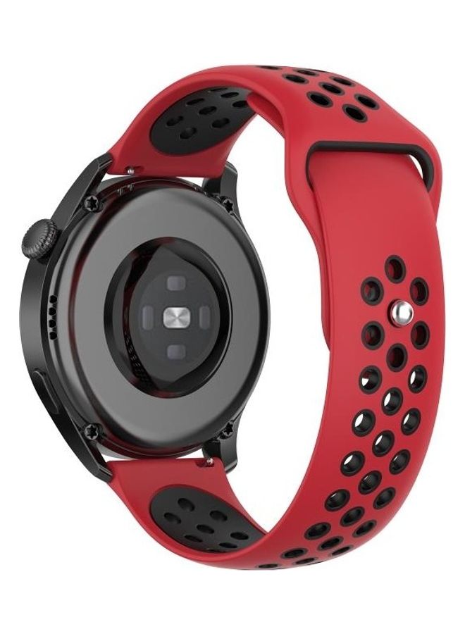 BGM Silicone Replacement Strap For Huawei Watch 3 / 3 Pro 22mm Red/Black - Image 5