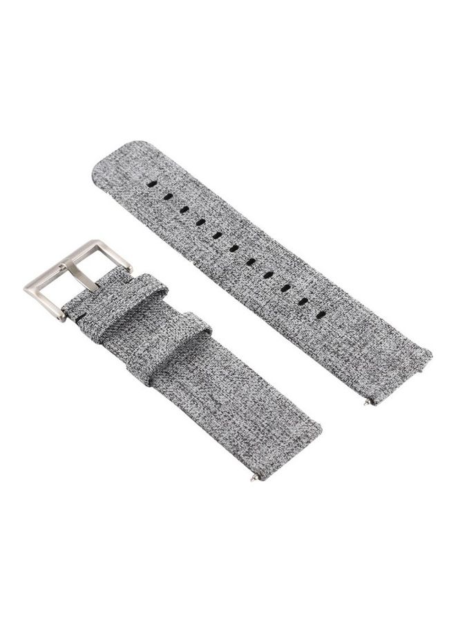 BGM Simple Fashion Canvas Wrist Strap for Fitbit Versa 2 Grey - Image 1