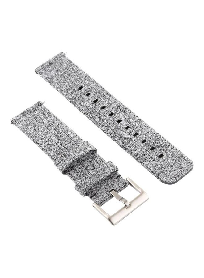 BGM Simple Fashion Canvas Wrist Strap for Fitbit Versa 2 Grey - Image 2