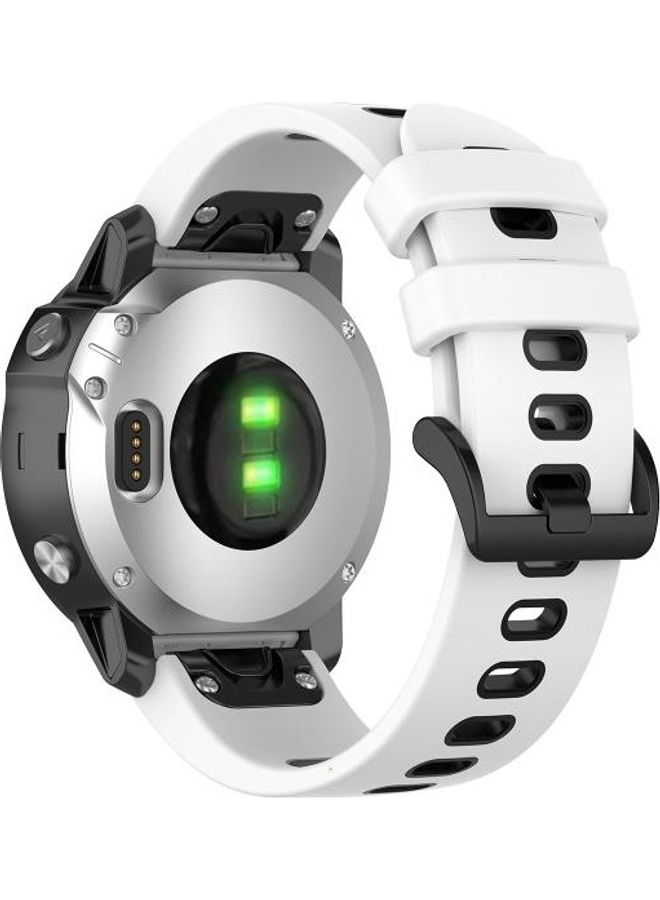BGM Silicone Two-Color Strap For Garmin Fenix 6S White/Black - Image 2