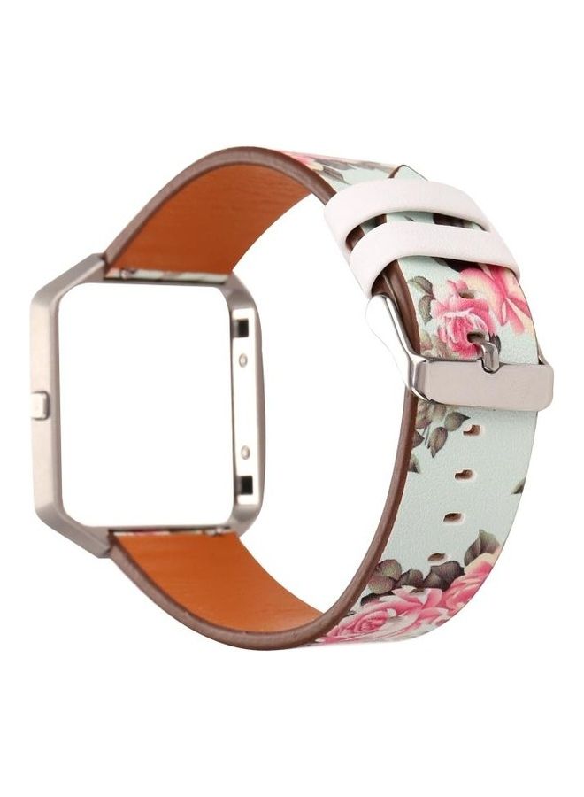 BGM Leather Replacement Strap For Fitbit Blaze Peony - Image 1