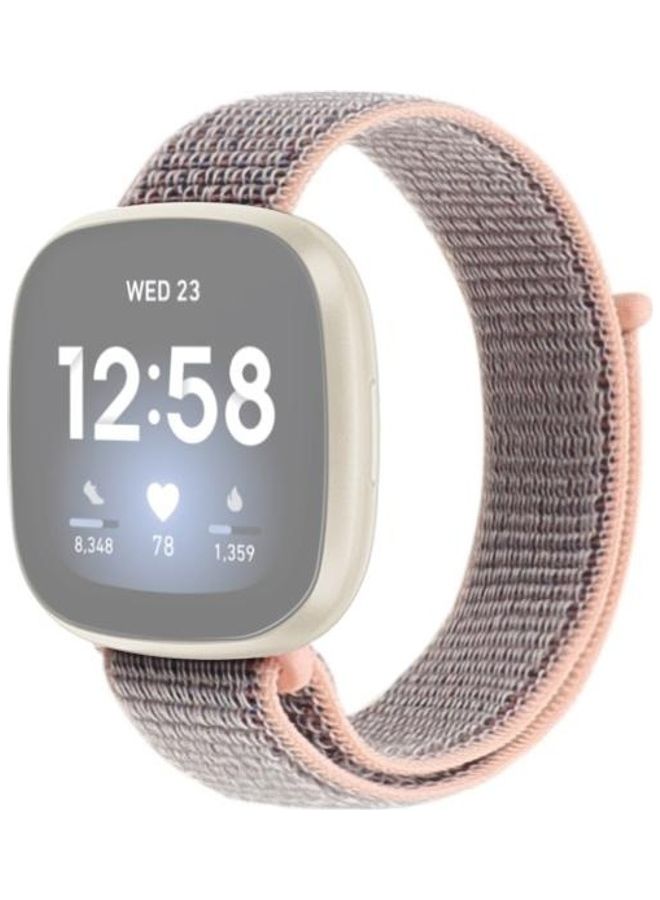 BGM Nylon Loop Replacement Strap For Fitbit Versa 3 Pink - Image 1