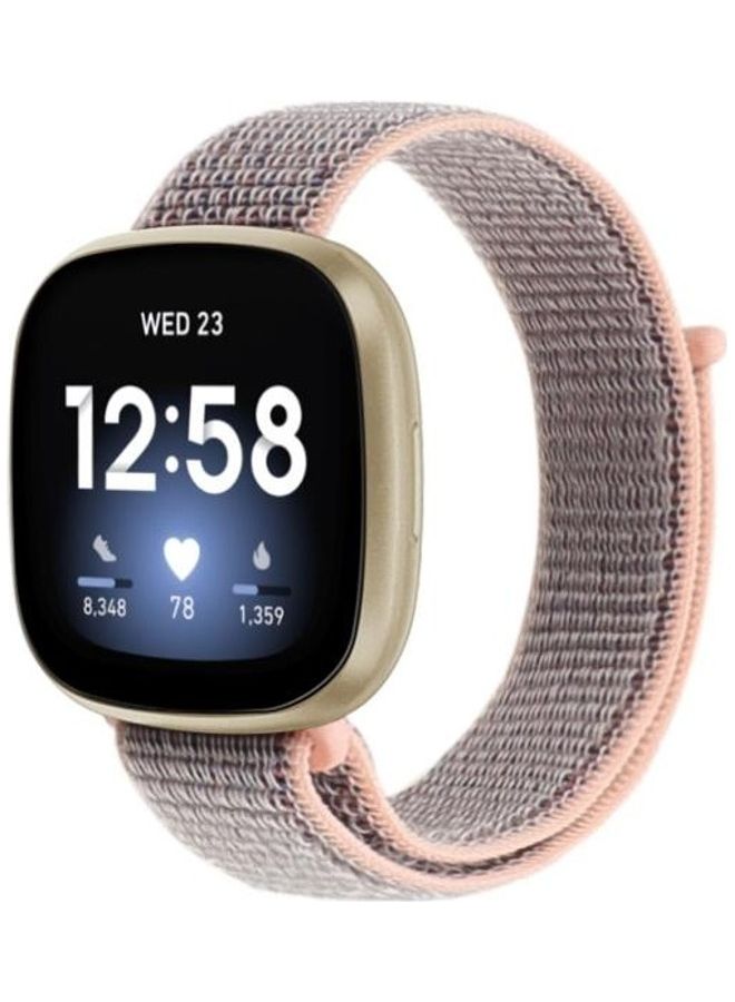 BGM Nylon Loop Replacement Strap For Fitbit Versa 3 Pink - Image 2