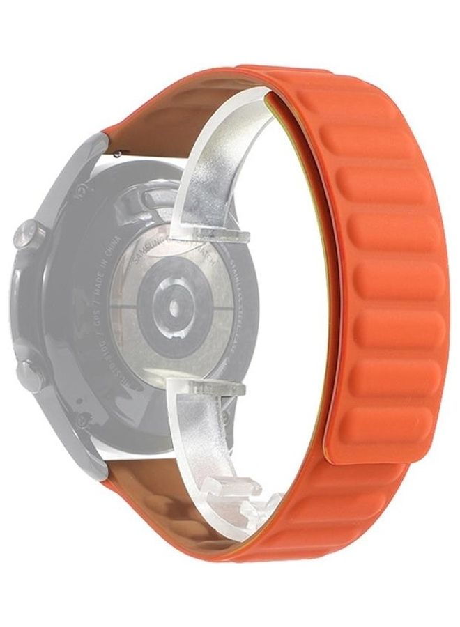 BGM Silicone Magnetic Replacement Strap For Samsung Galaxy Watch 3 Orange - Image 1