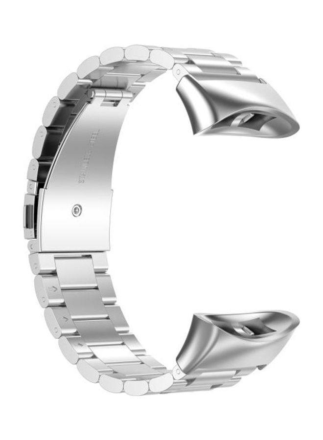 بي جي إم سوار معصم بديل من الإستانلس ستيل بثلاث خرزات لساعة جارمن فوررنر 45/ 45S/ سويم 2 فضي - Image 4