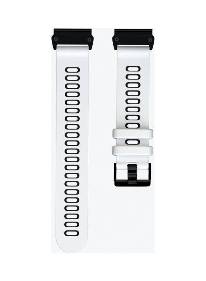 BGM Two-Color Silicone Quick Release Replacement Strap For Garmin Fenix 6X White/Black - Image 2