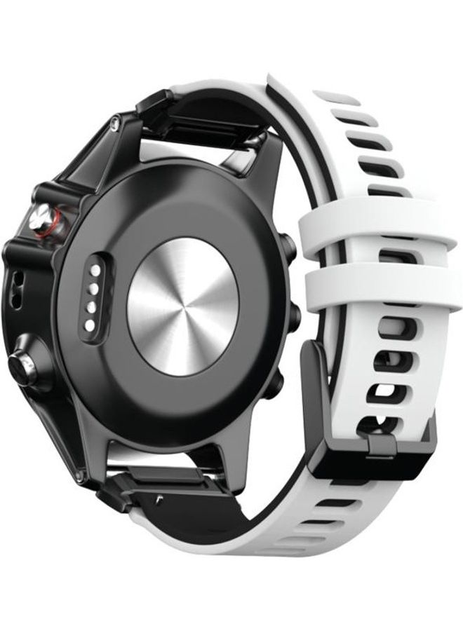 BGM Two-Color Silicone Quick Release Replacement Strap For Garmin Fenix 6X White/Black - Image 4