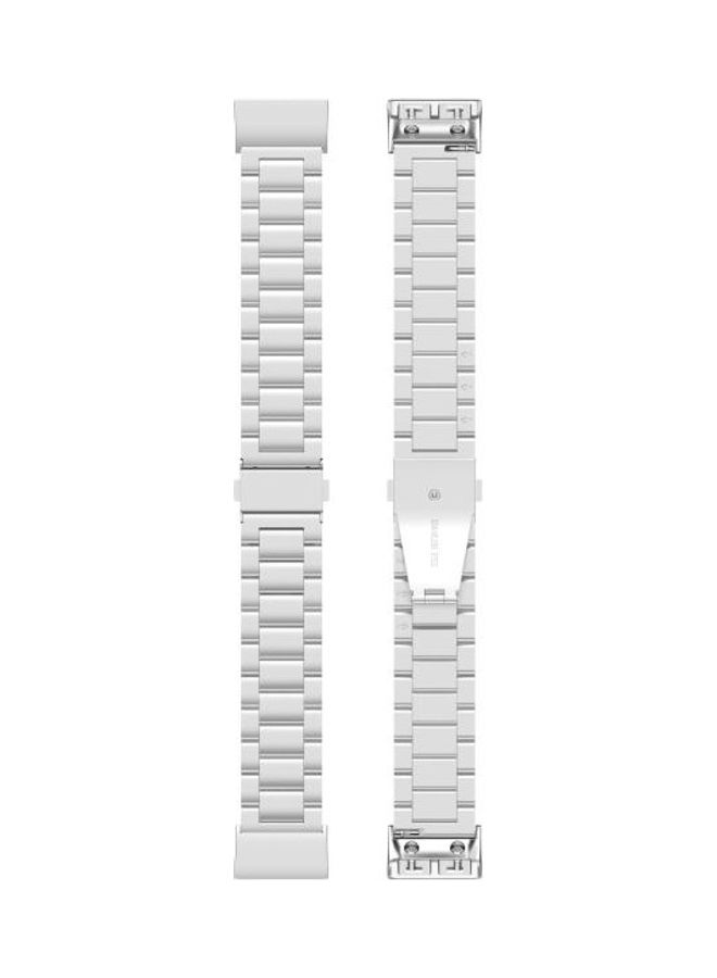 BGM Three Beads Stainless Steel Replacement Wrist Strap For Garmin Forerunner 35 / 30 Silver - Image 2