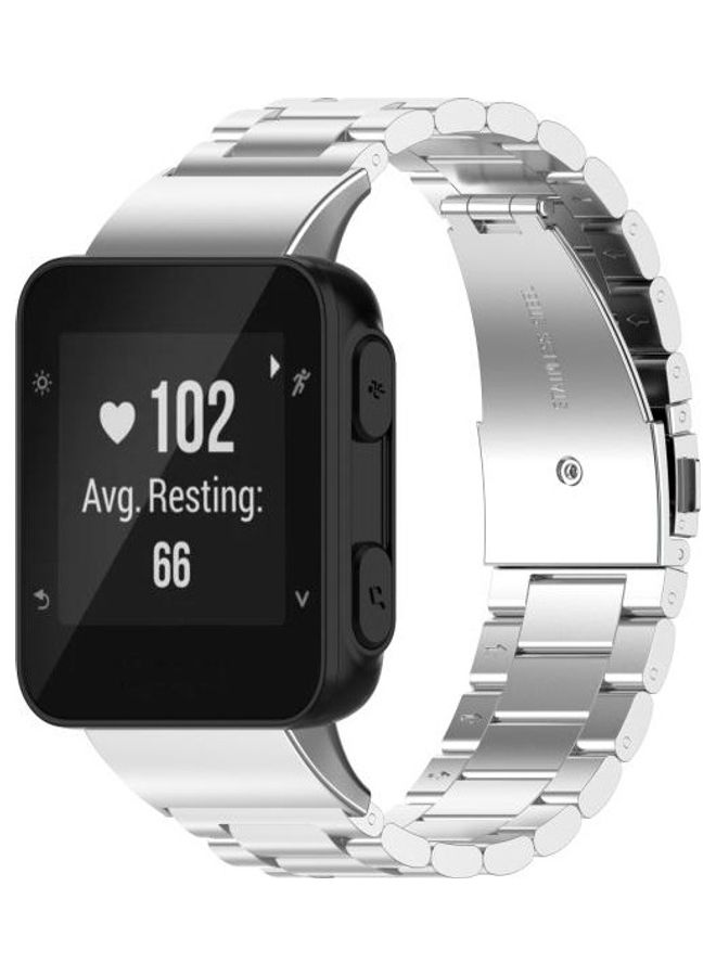 BGM Three Beads Stainless Steel Replacement Wrist Strap For Garmin Forerunner 35 / 30 Silver - Image 5