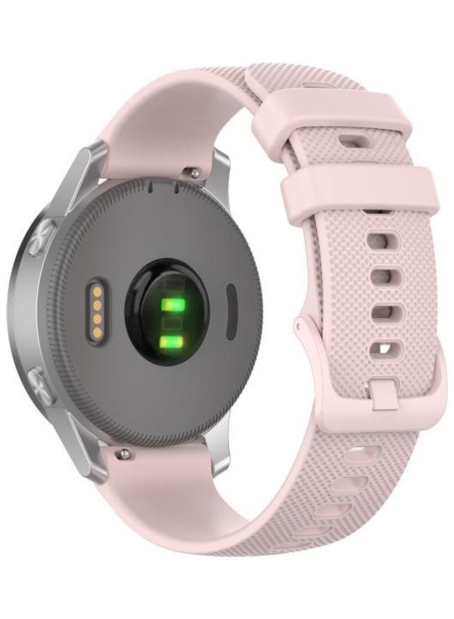 BGM Small Plaid Silicone Strap For Garmin Vivoactive 4S Rose Pink - Image 1